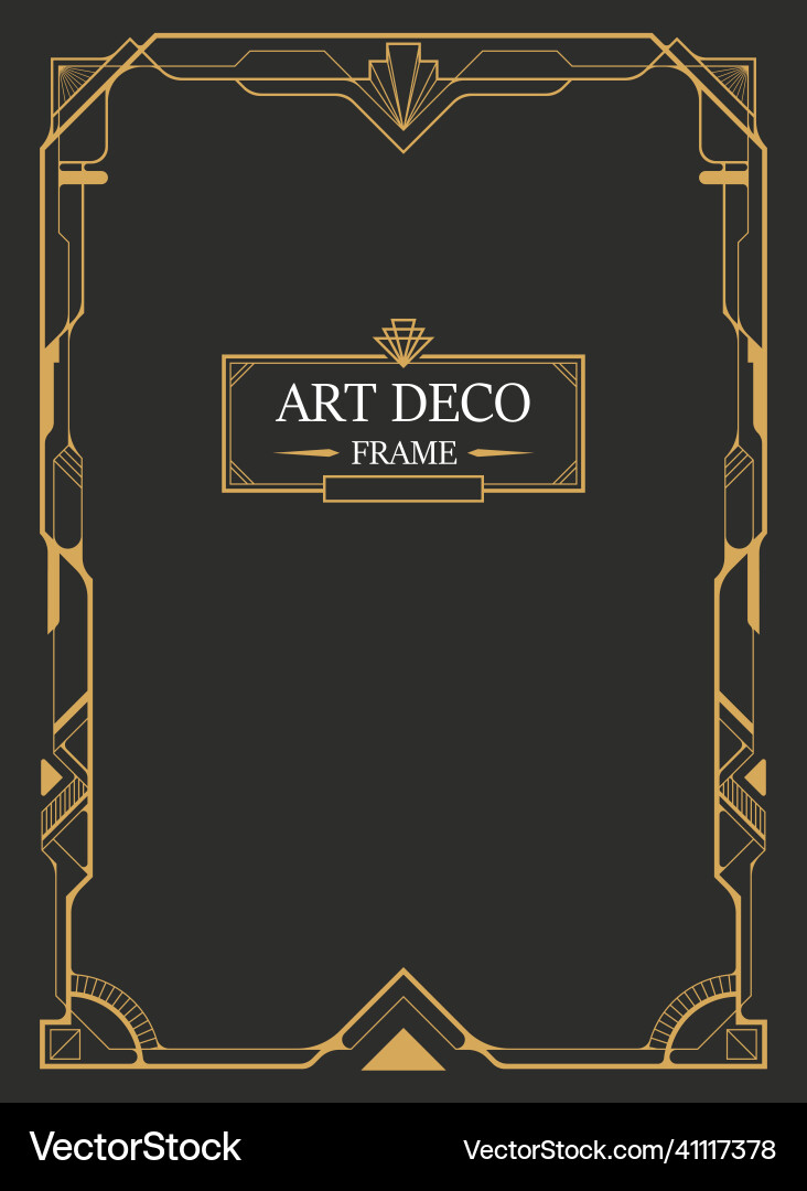 Art Deco Border Frame Vector Image