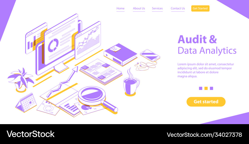 Audit report and data analytics company Audit report and data analytics company vector image