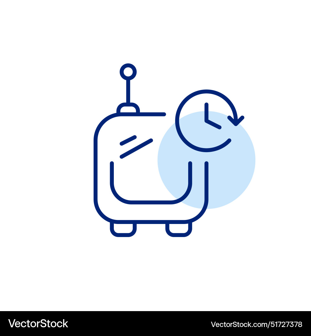 Automated delivery robot and clock precise Automated delivery robot and clock precise Vector Image