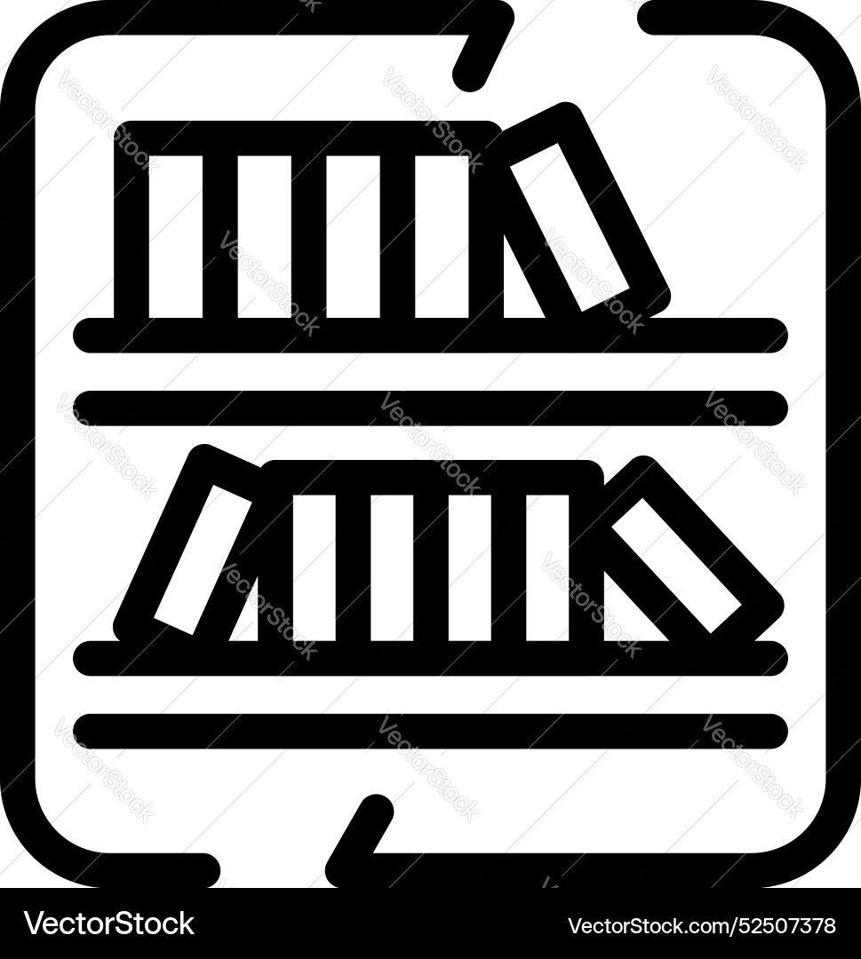 Bookshelf icon representing storing knowledge Bookshelf icon representing storing knowledge vector image