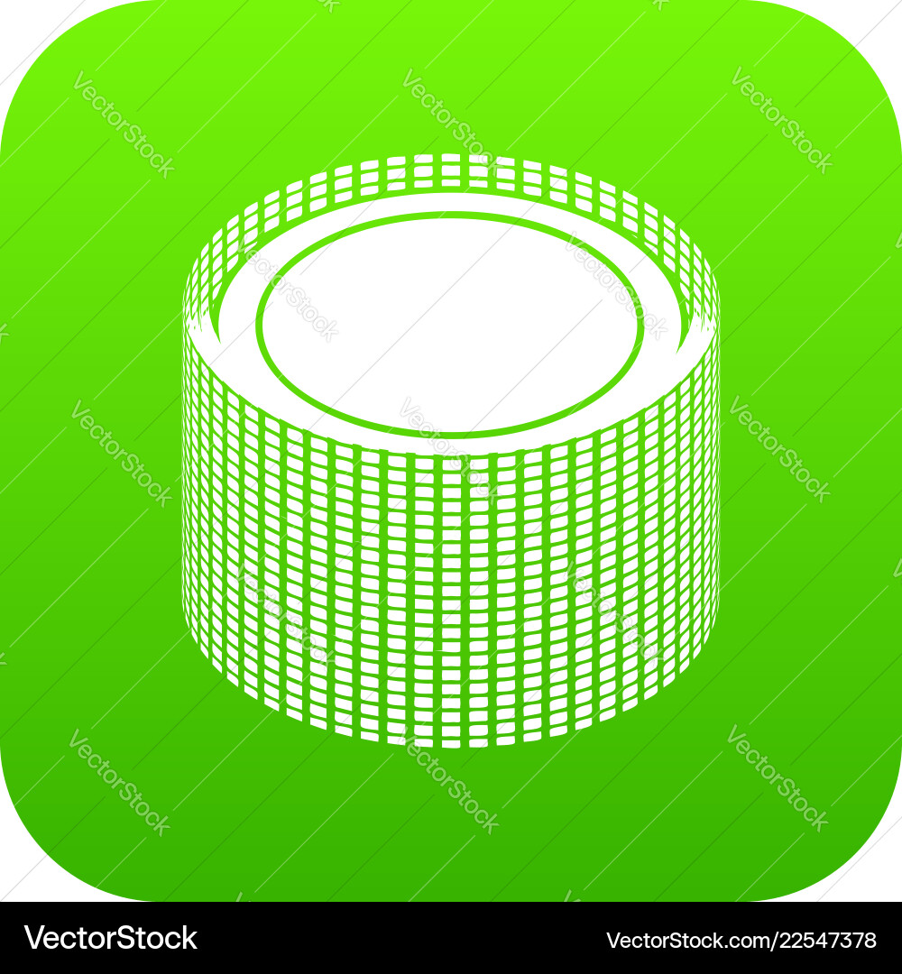 Building roll net icon green vector image