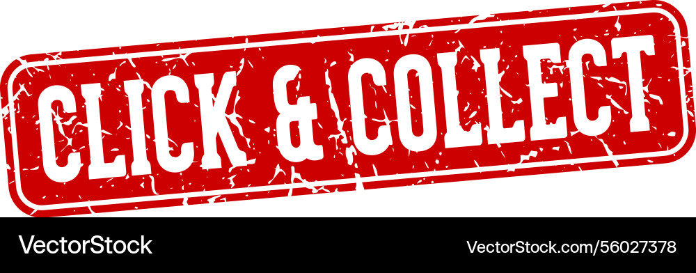 Click collect rectangular sign Vector Image