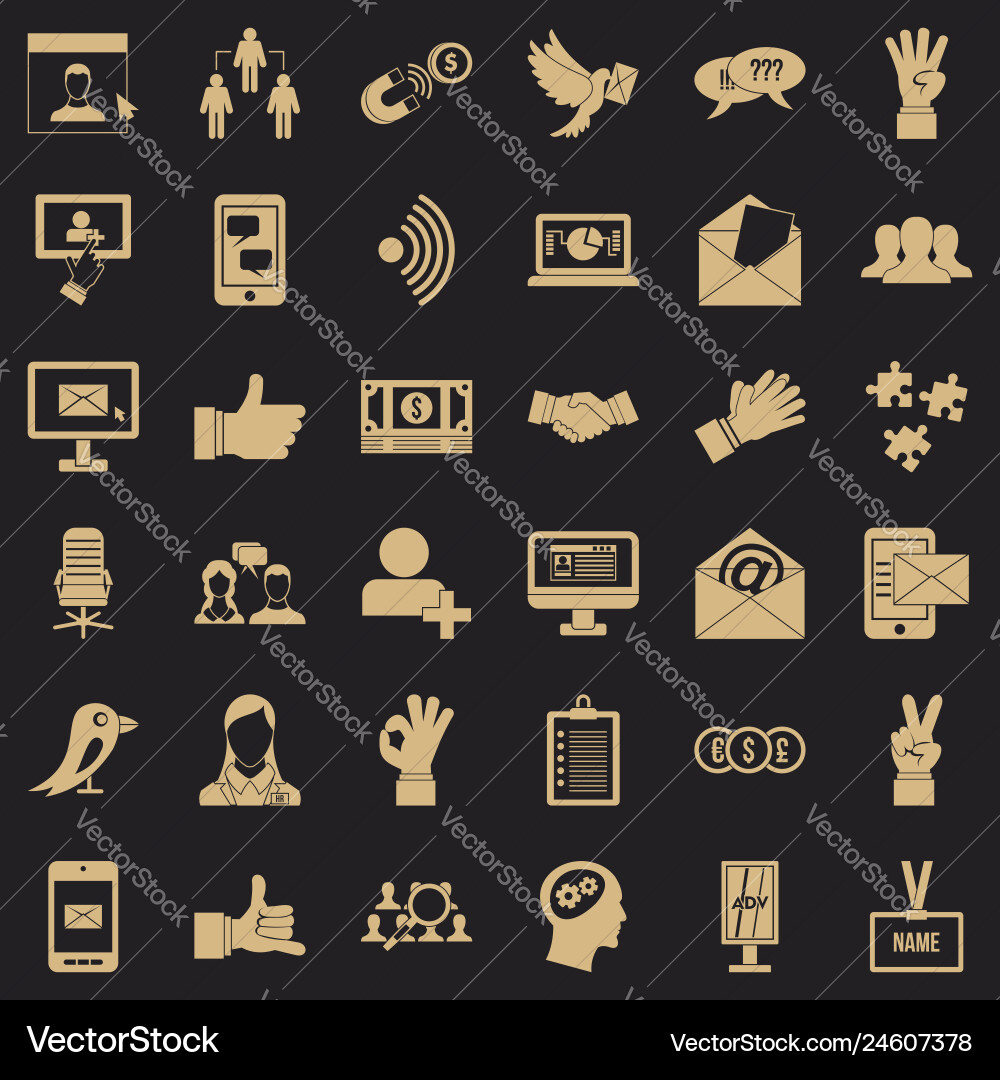 Dialog icons set simple style Vector Image