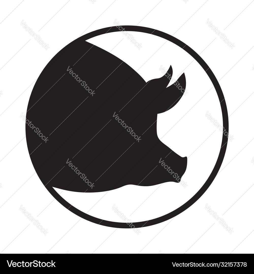 Head pig Royalty Free Vector Image - VectorStock