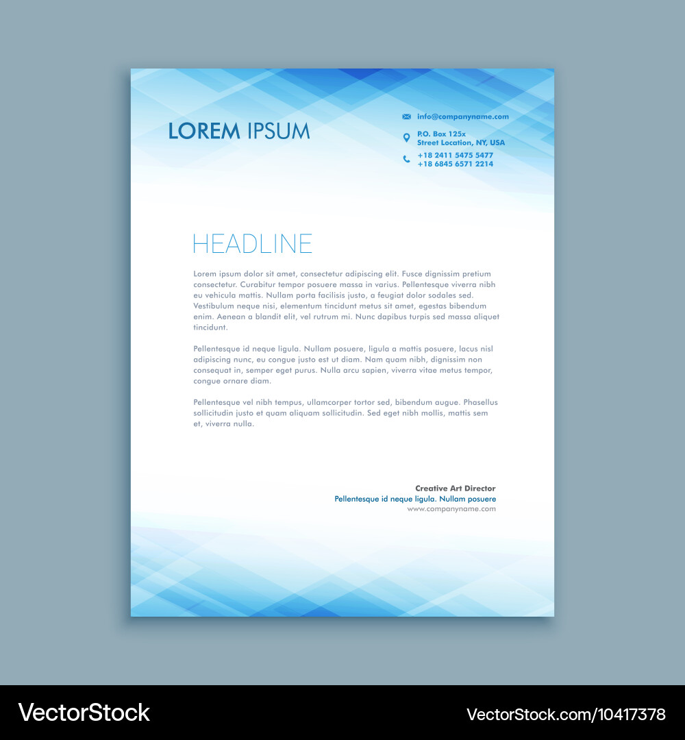 Modern Business Letterhead Template Vector Image