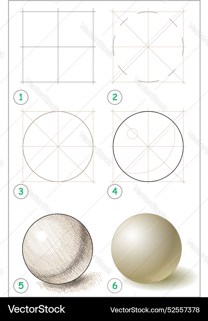 Page shows how to learn step by draw Page shows how to learn step by draw vector image