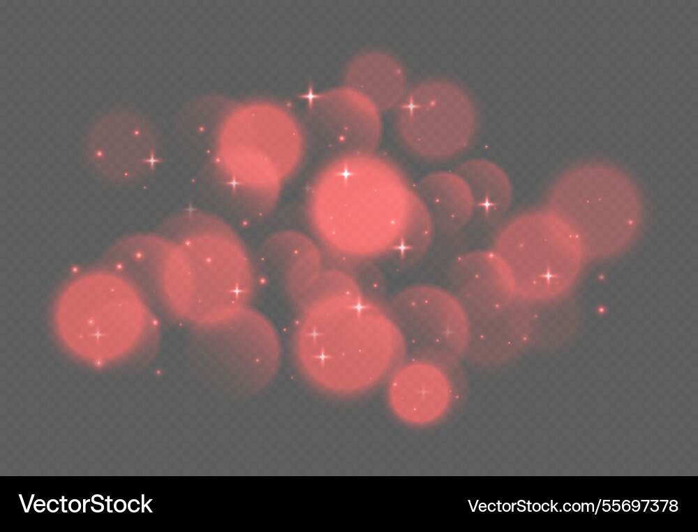 Red bokeh with stars and sparkles shiny overlay Red bokeh with stars and sparkles shiny overlay vector image