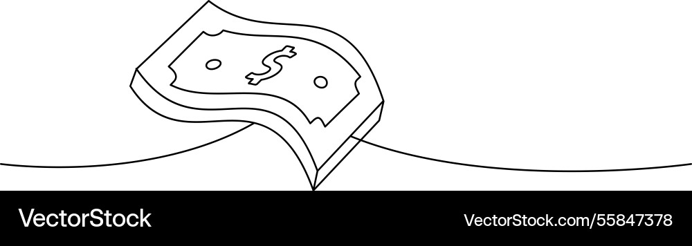 Stack of money one line continuous drawing Stack of money one line continuous drawing Vector Image