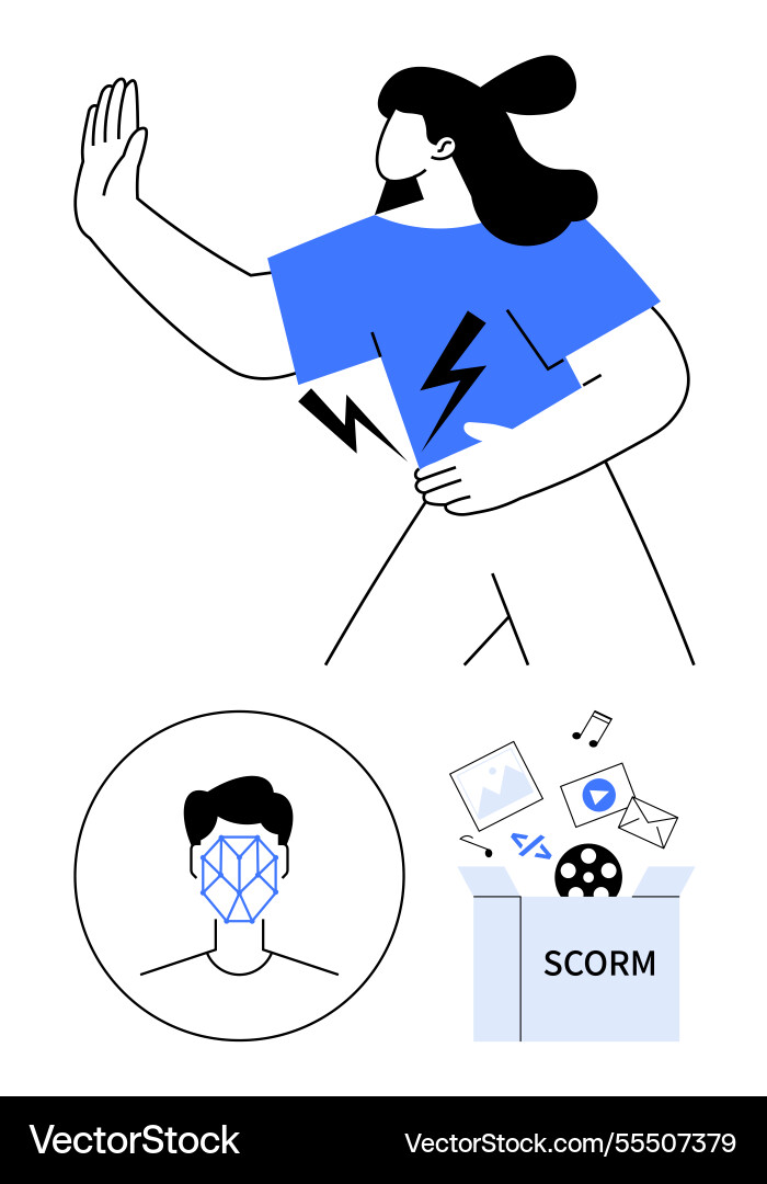 Digital learning concepts with scorm content Digital learning concepts with scorm content vector image