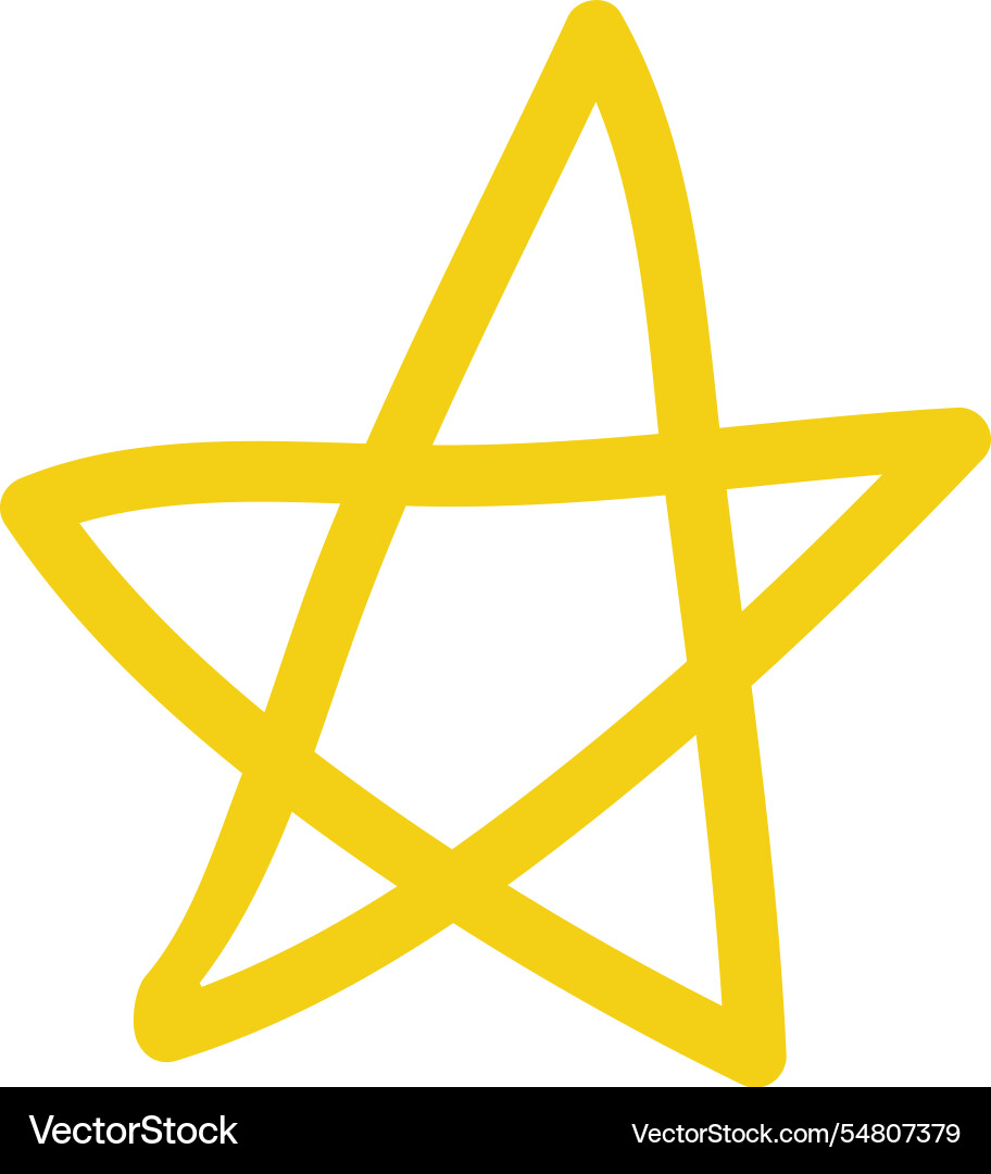 Doodle lined star Royalty Free Vector Image - VectorStock