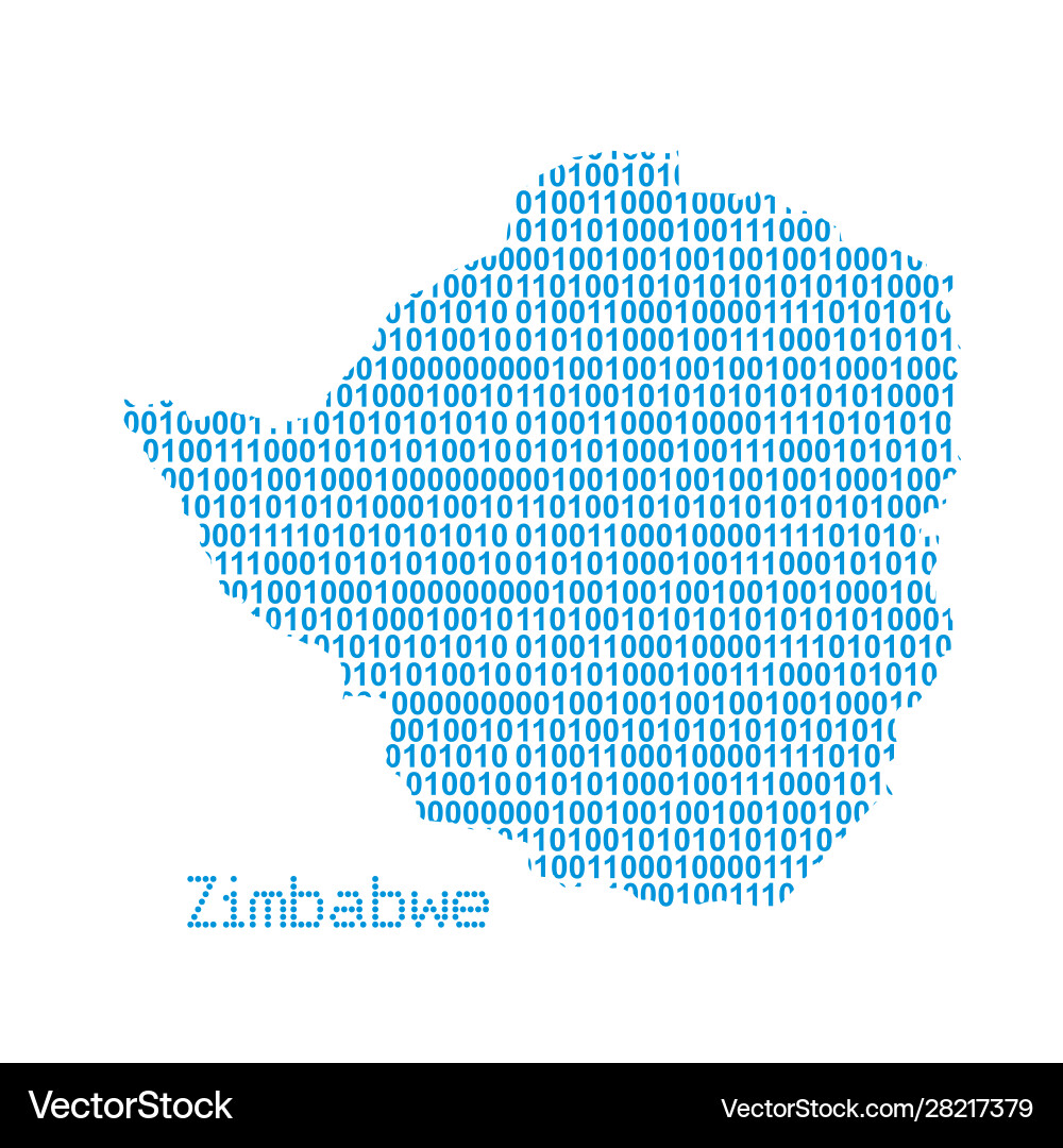 Simbabwe Karte im Binary Code vektorbild