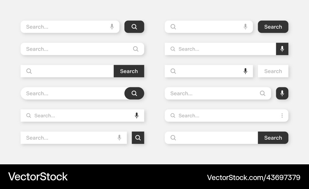Various search bar templates internet browser Various search bar templates internet browser vector image