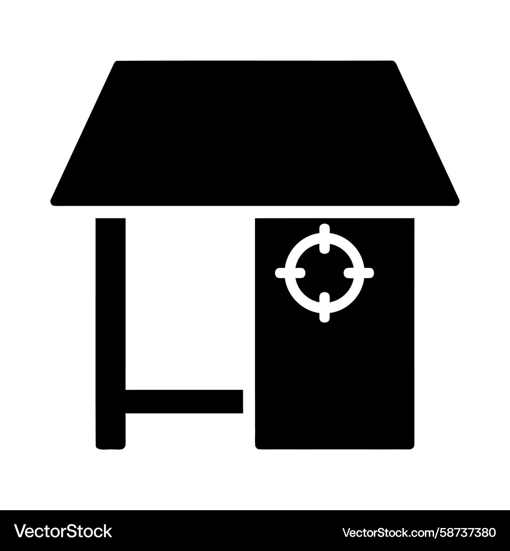 Building with Target Symbol Vector Image