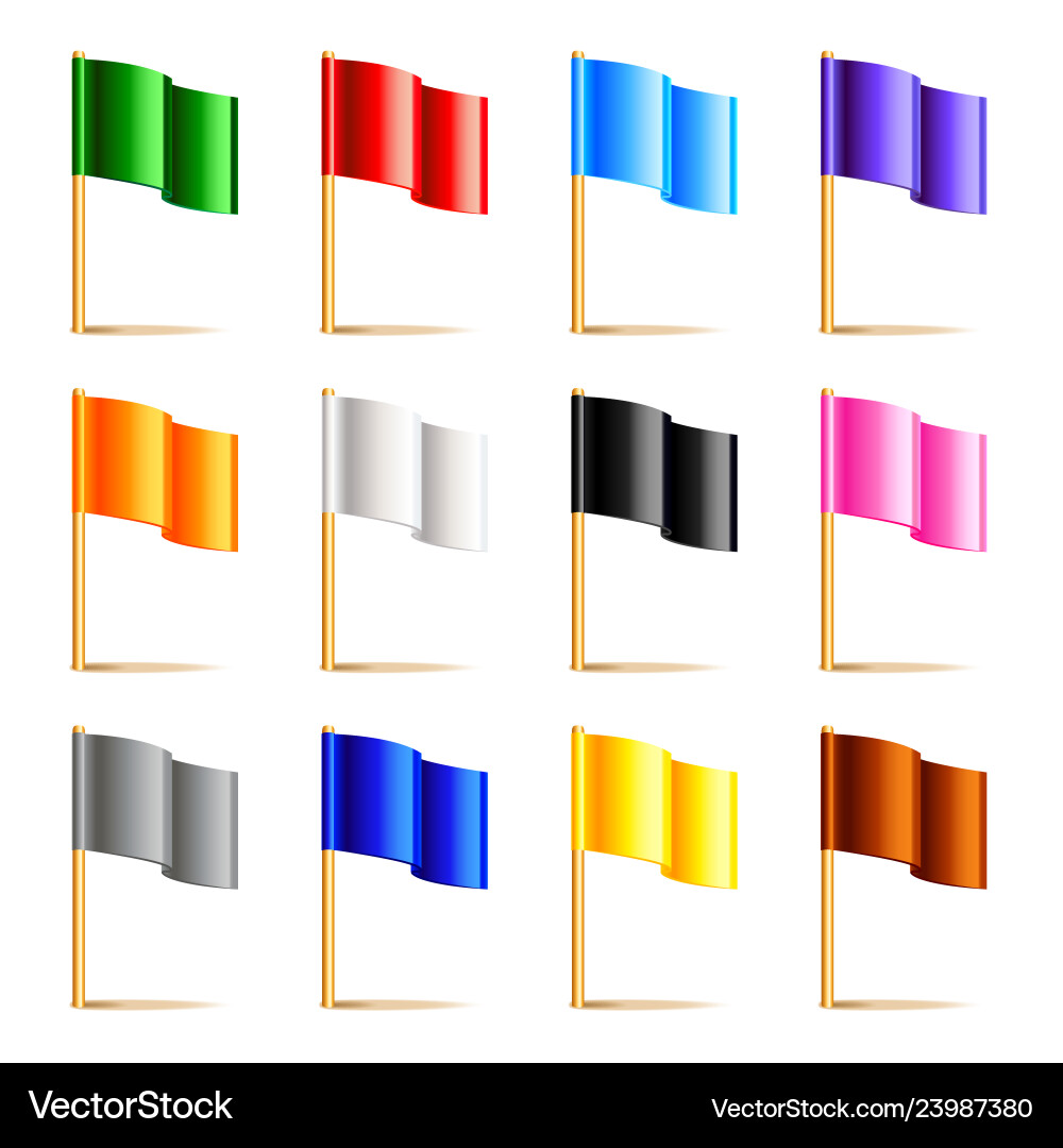 Colorful flags isolated on white Vector Image