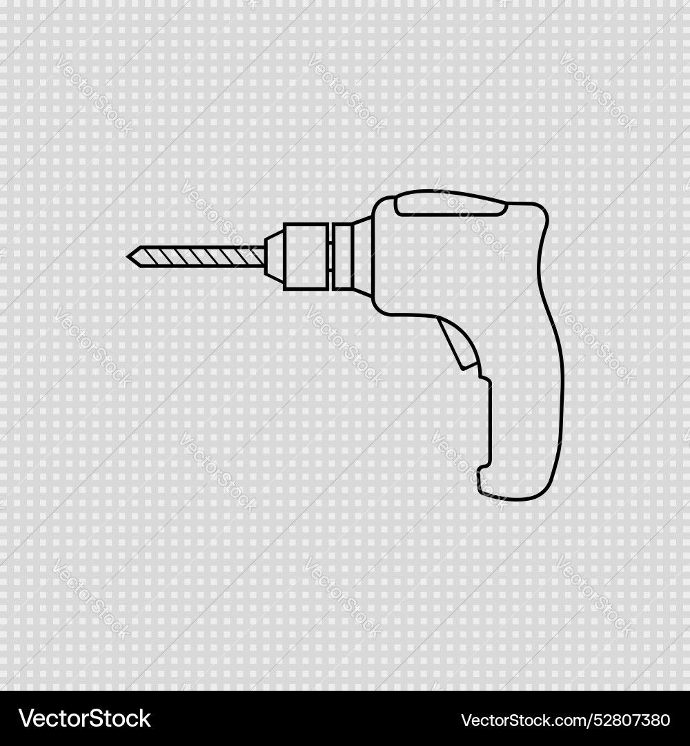 Drill with bit power icon Vector Image