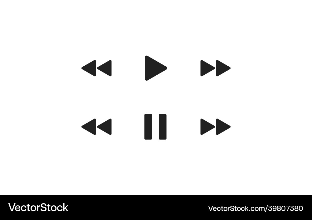 Play bar simple set icon for your design pause Play bar simple set icon for your design pause vector image