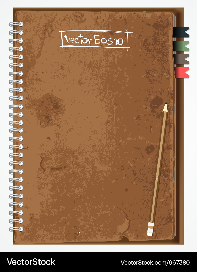 Rustic Brown Paper Notebook Vector Image