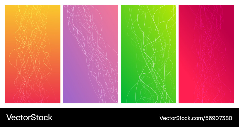 Set of abstract gradient backgrounds with wave Set of abstract gradient backgrounds with wave vector image