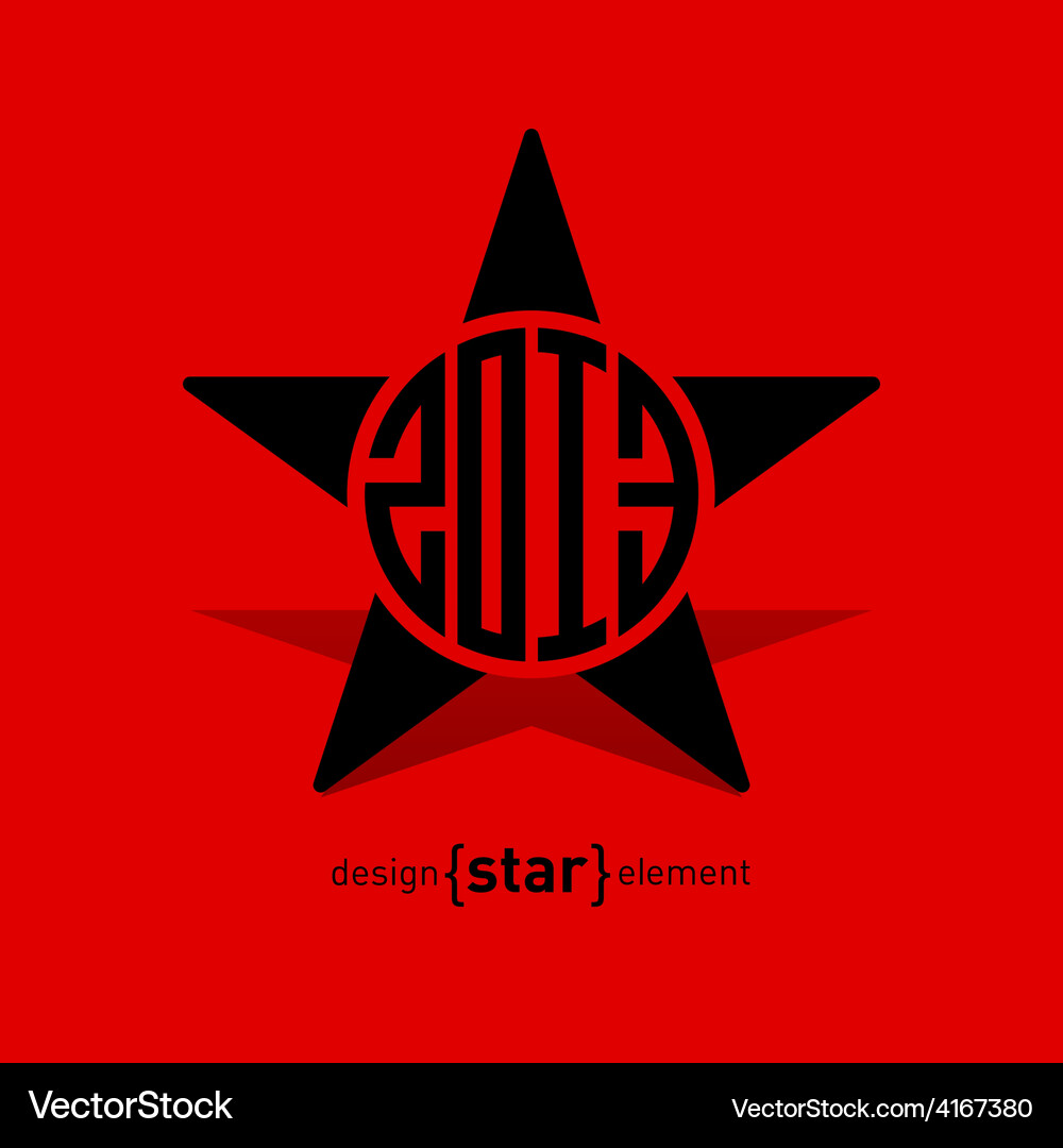 Star with new year date abstract design element Vector Image