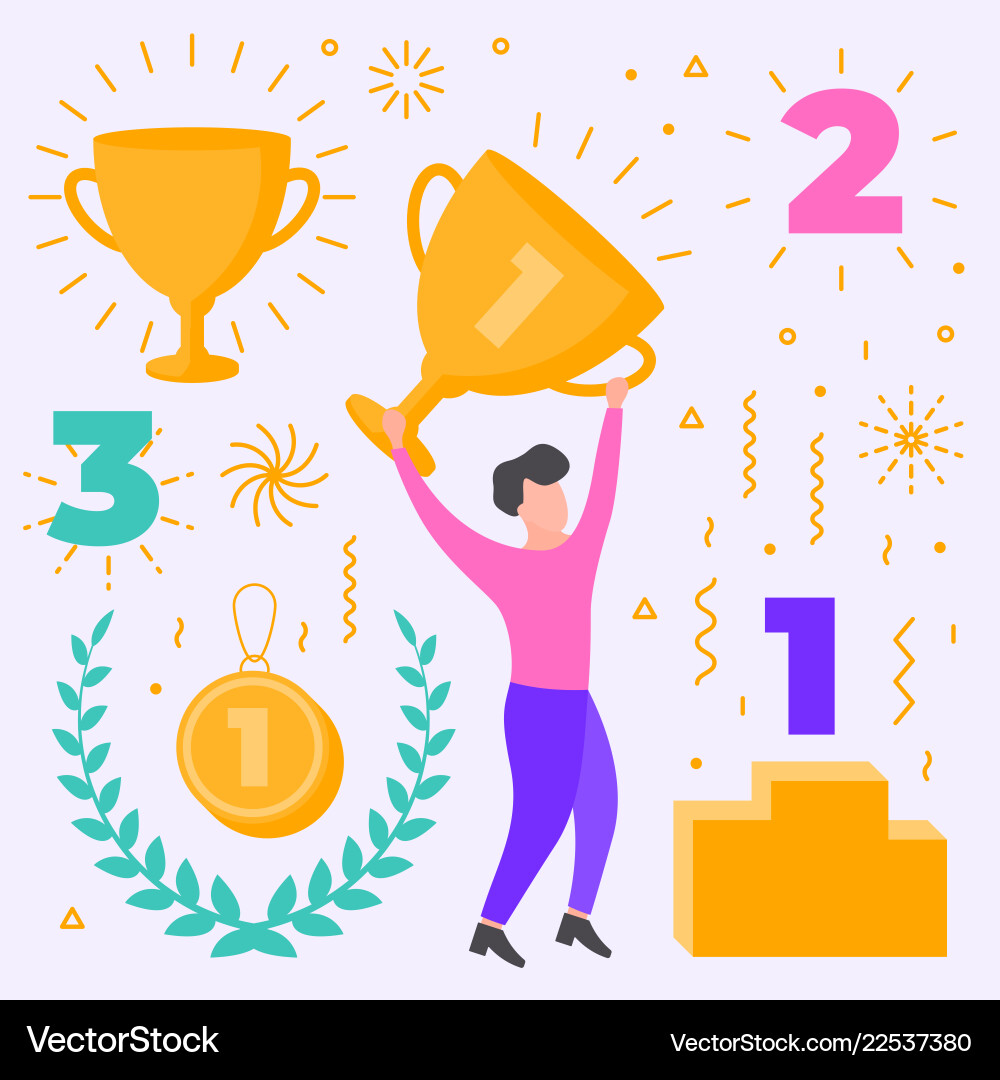 Winner objects set elements shapes Winner objects set elements shapes vector image