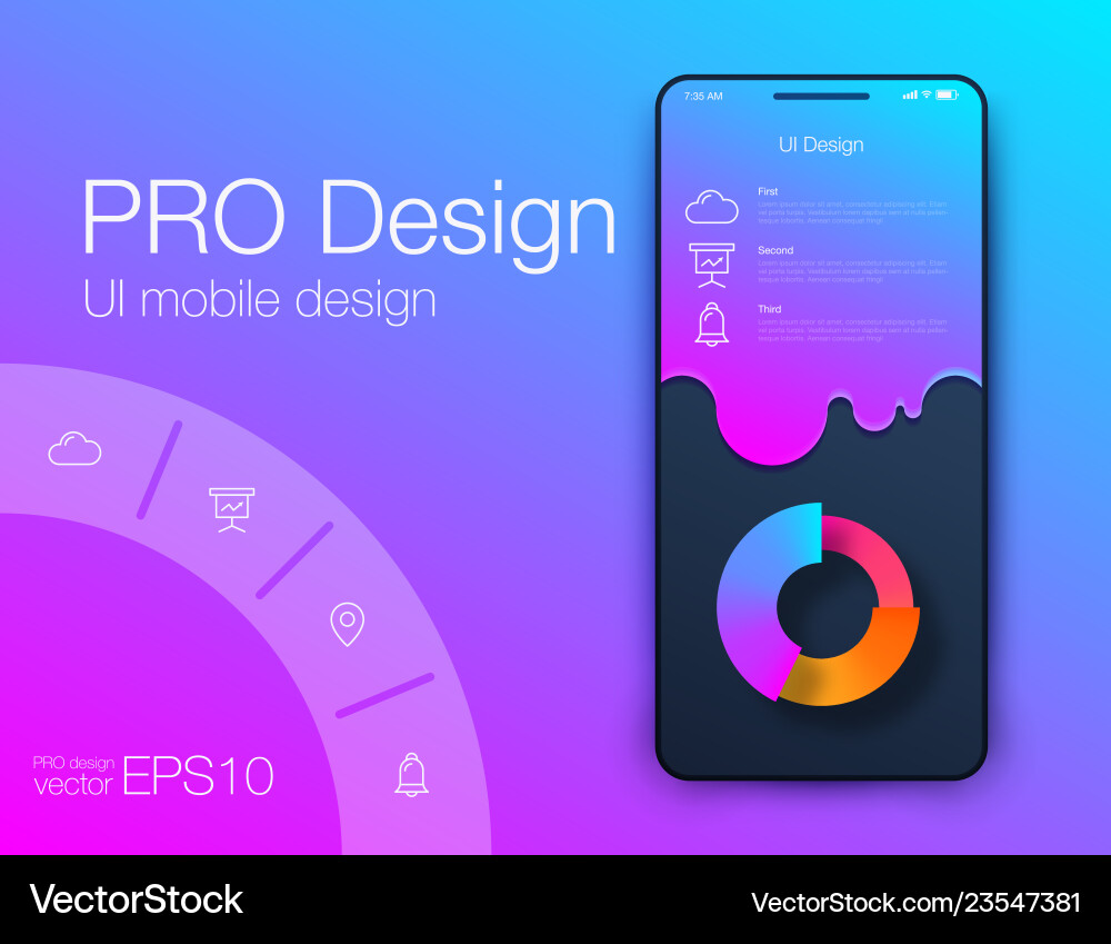 Analytics App UI - Charts & Graphs vector image