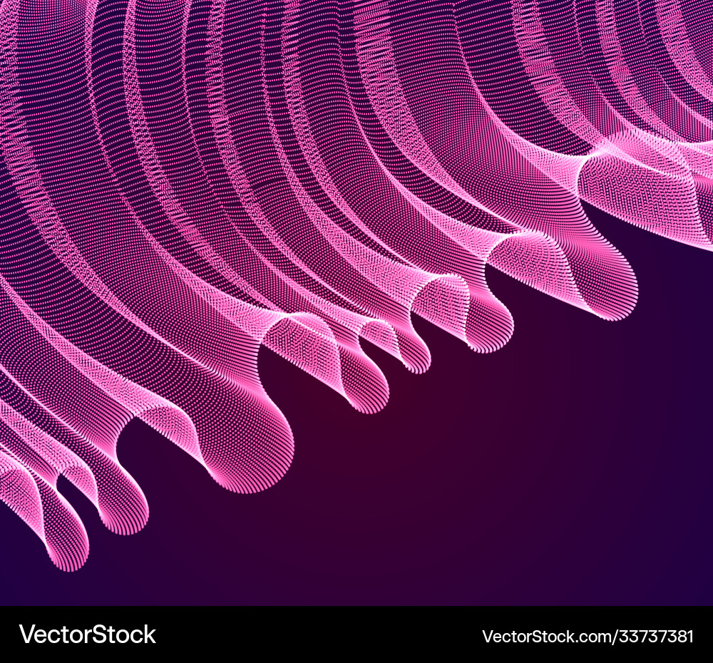 Array magic particles flowing over dark Array magic particles flowing over dark vector image