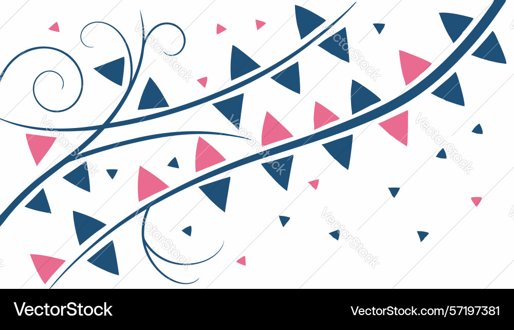 Dynamic abstract swirls with triangular bunting vector image