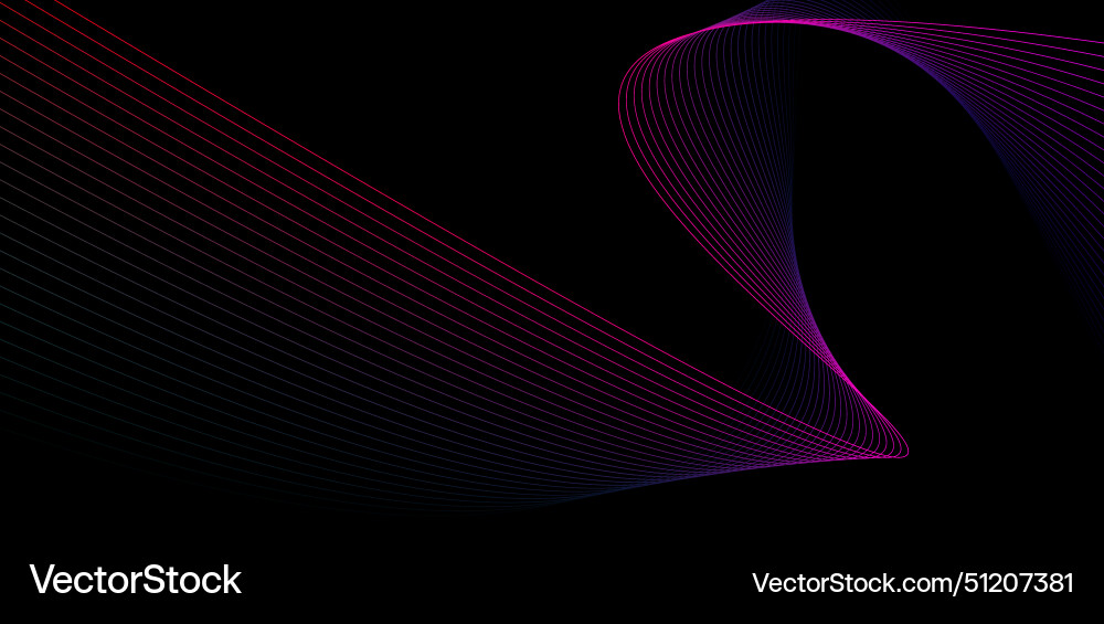 Glowing wave lines on dark background dynamic Glowing wave lines on dark background dynamic vector image