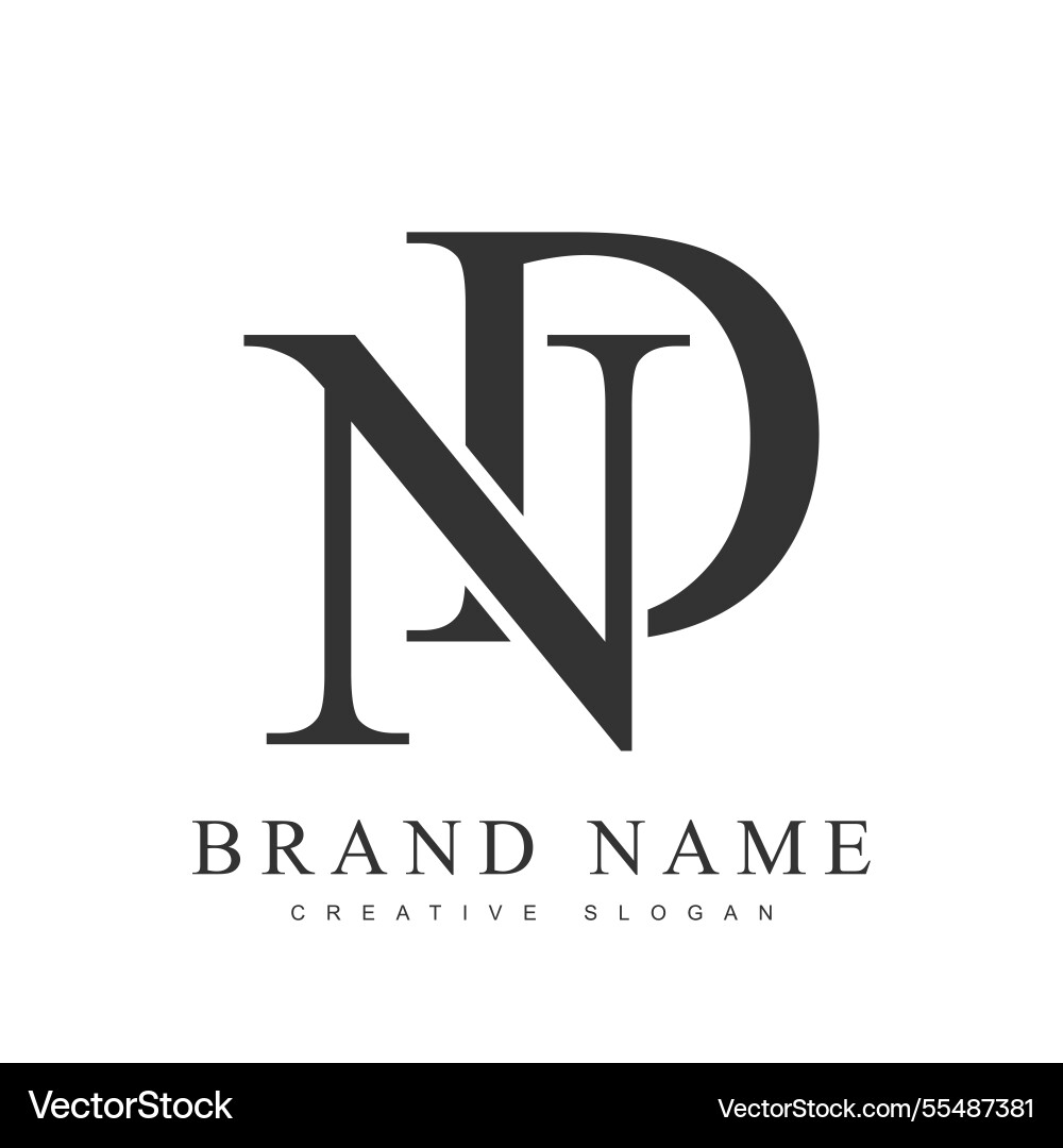 Nd trendy logotype template initial letter n Nd trendy logotype template initial letter n vektorbild