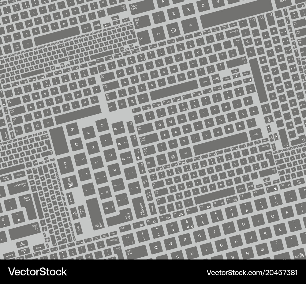 Seamless pattern with keyboard vector image