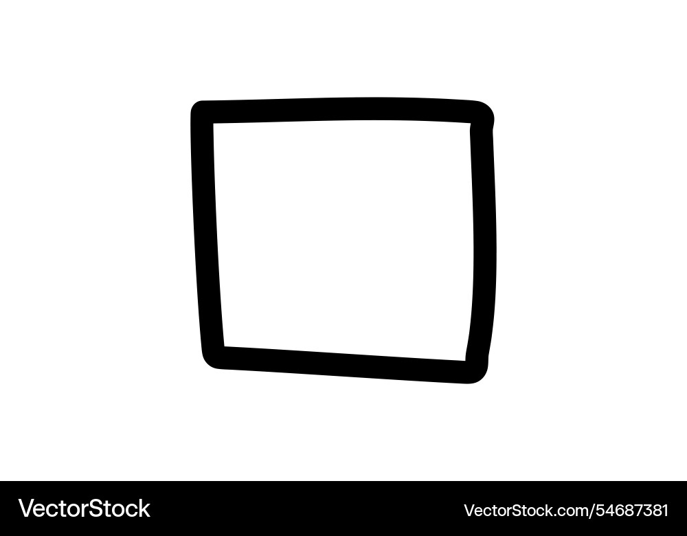 Simple square checkbox design with thick outline vector image
