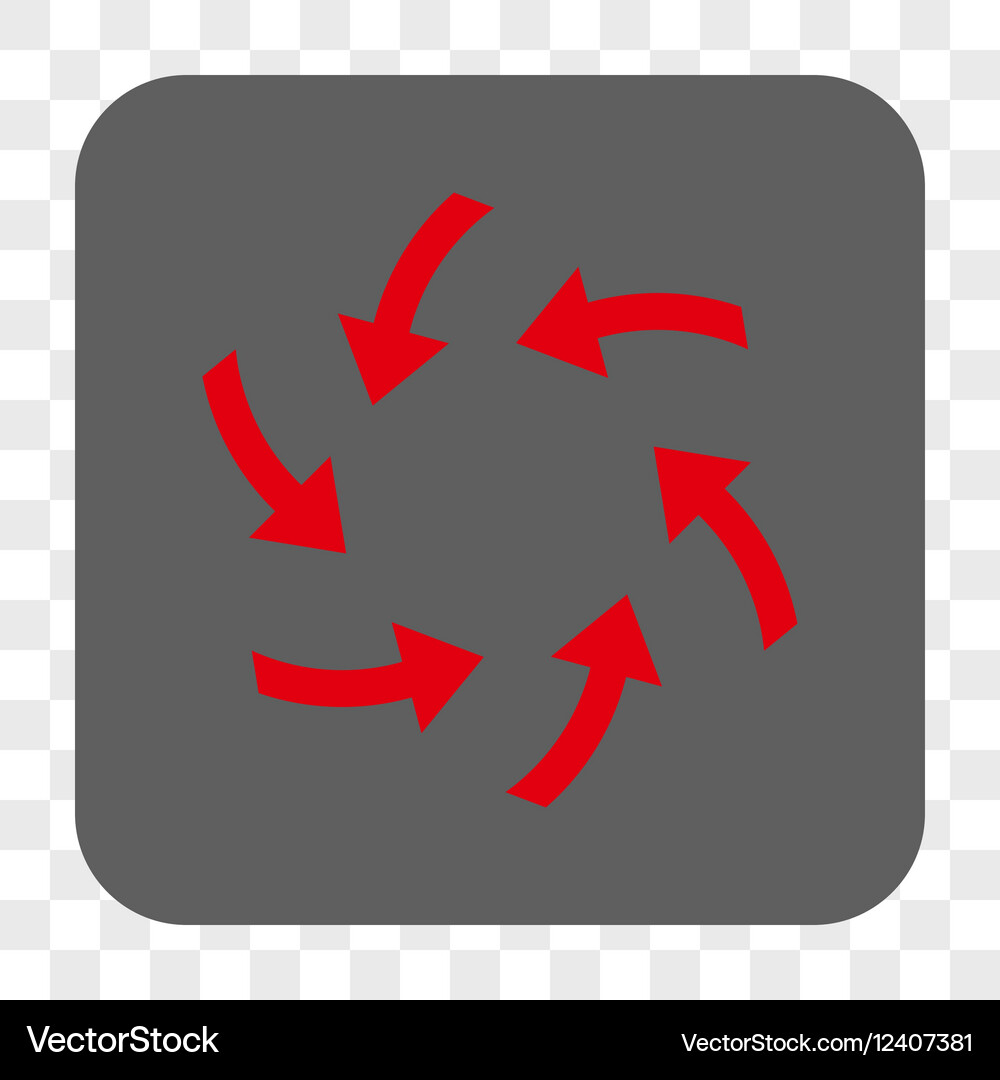 Swirl arrows rounded square button Vector Image