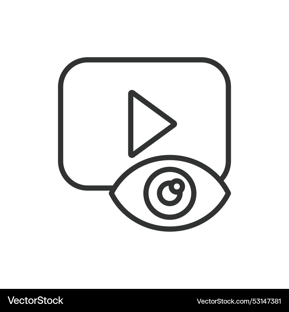 Video views in line design view count Video views in line design view count Vector Image