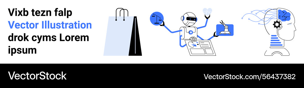 Artificial intelligence integrating technology e Artificial intelligence integrating technology e vector image