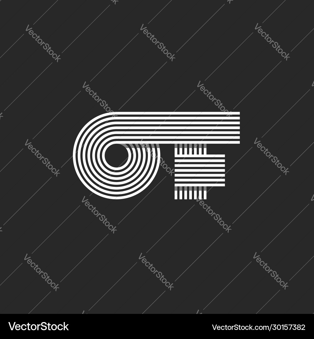 Initials of or fo logo mockup monogram two Initials of or fo logo mockup monogram two vector image