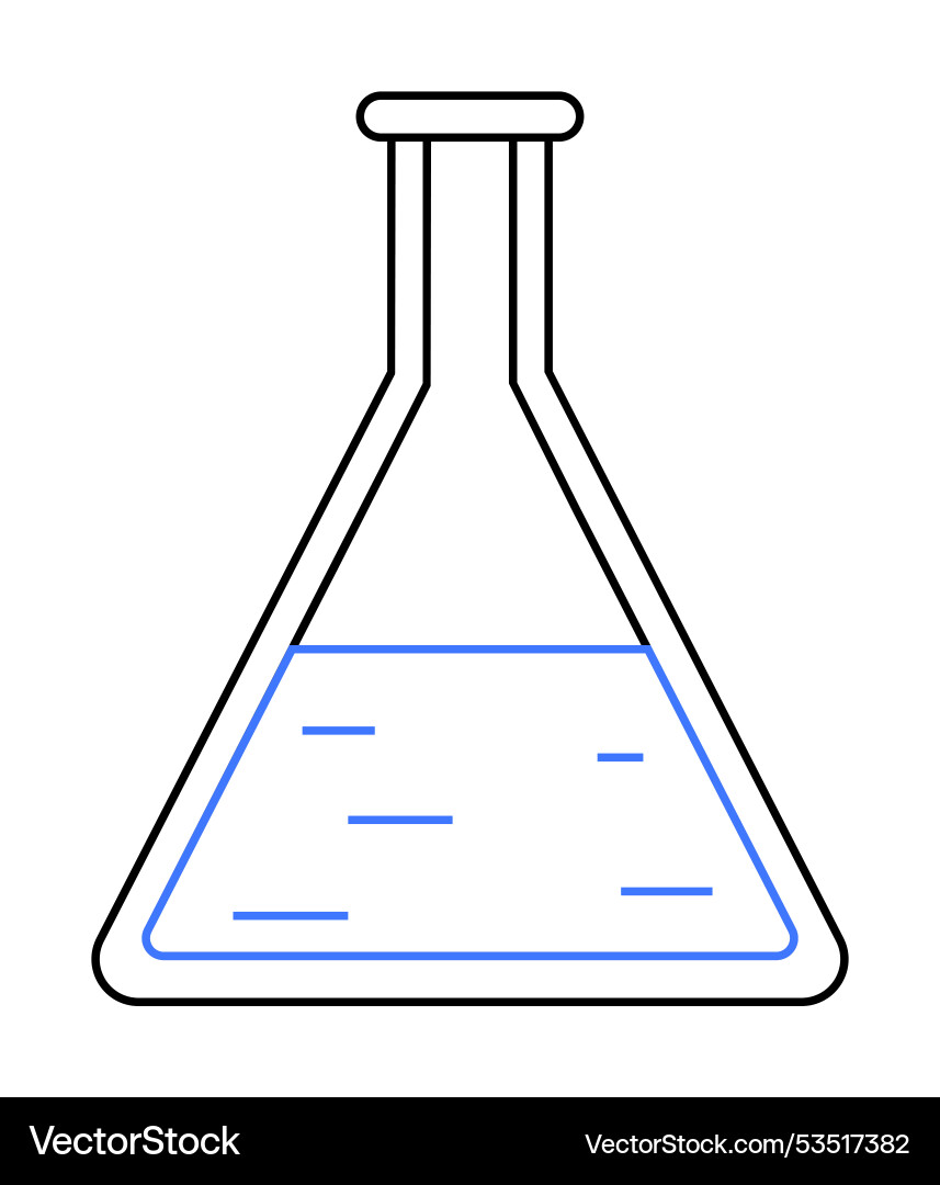 Laboratory flask with liquid and measurement lines Laboratory flask with liquid and measurement lines vector image