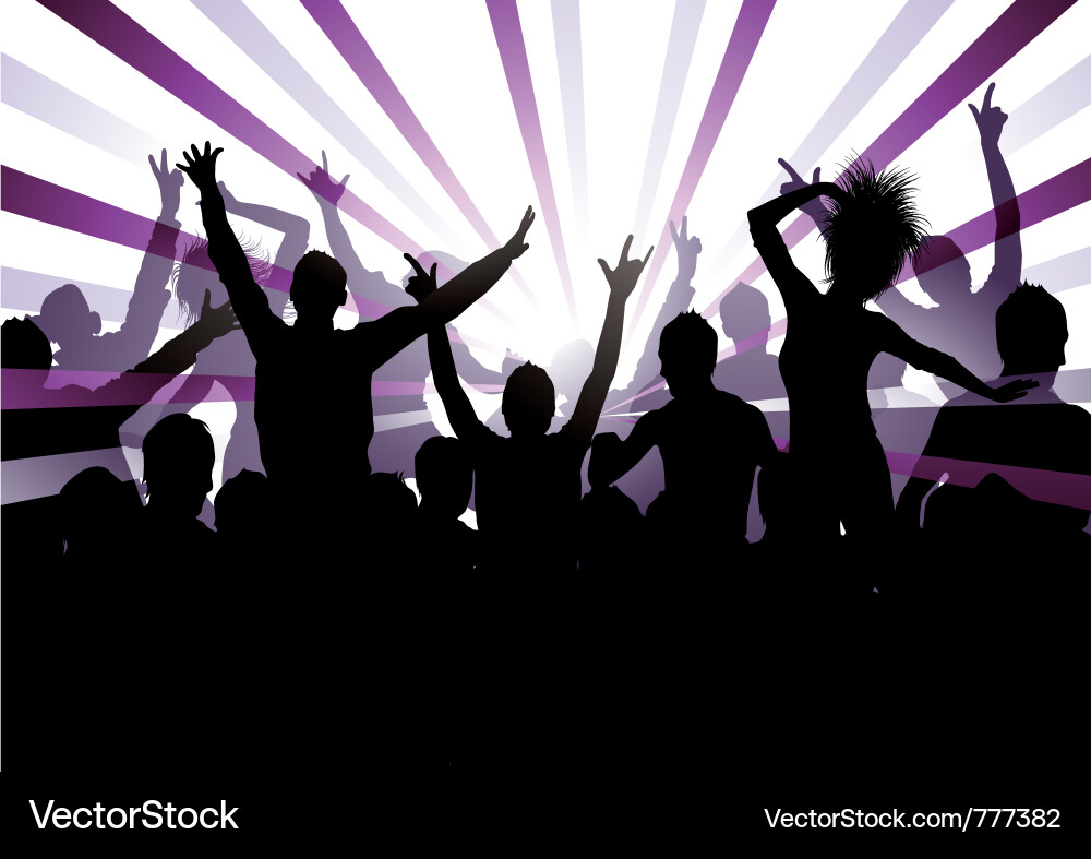 Musik Party Silhouette Vektorbild