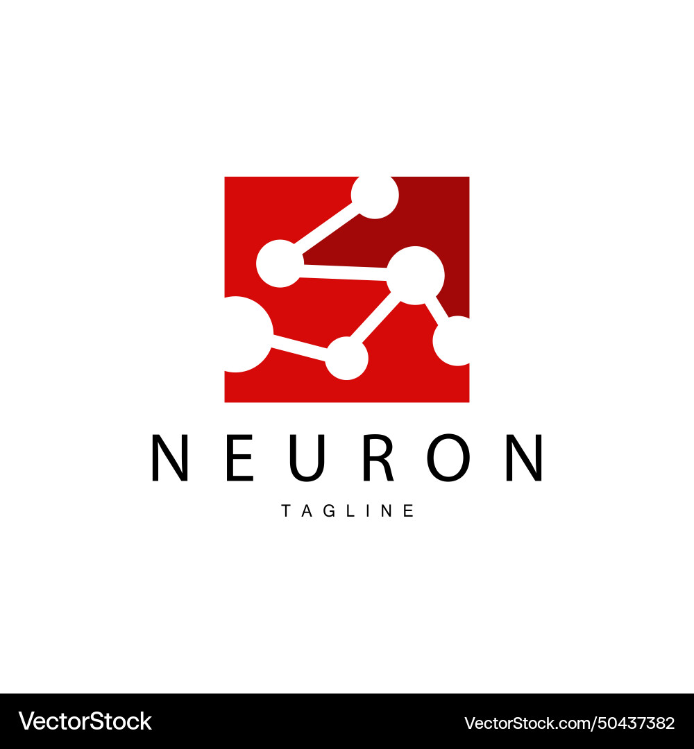 Neuron logo cel dna network and particle Vector Image