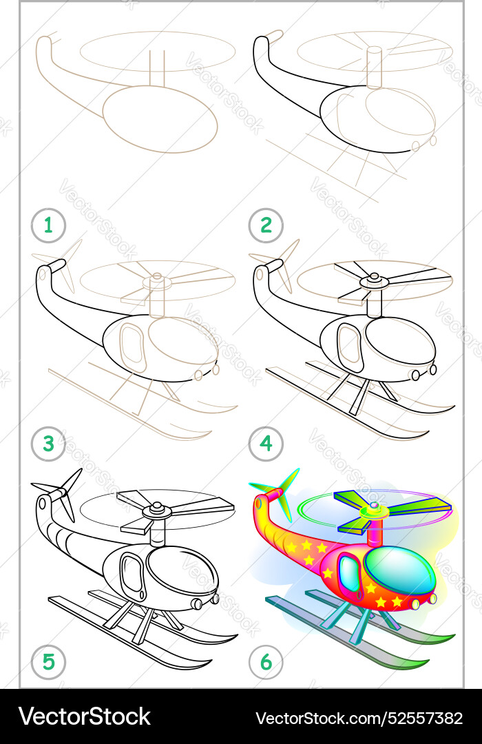 Page shows how to learn step by draw Page shows how to learn step by draw vector image