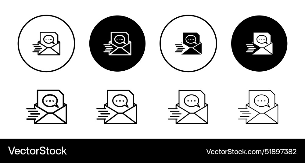 Quick message icon set collection for web Vector Image
