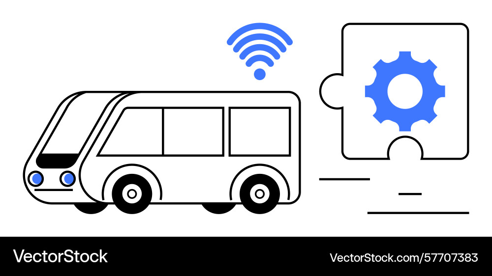 Autonomous smart bus with wireless connectivity Autonomous smart bus with wireless connectivity vector image