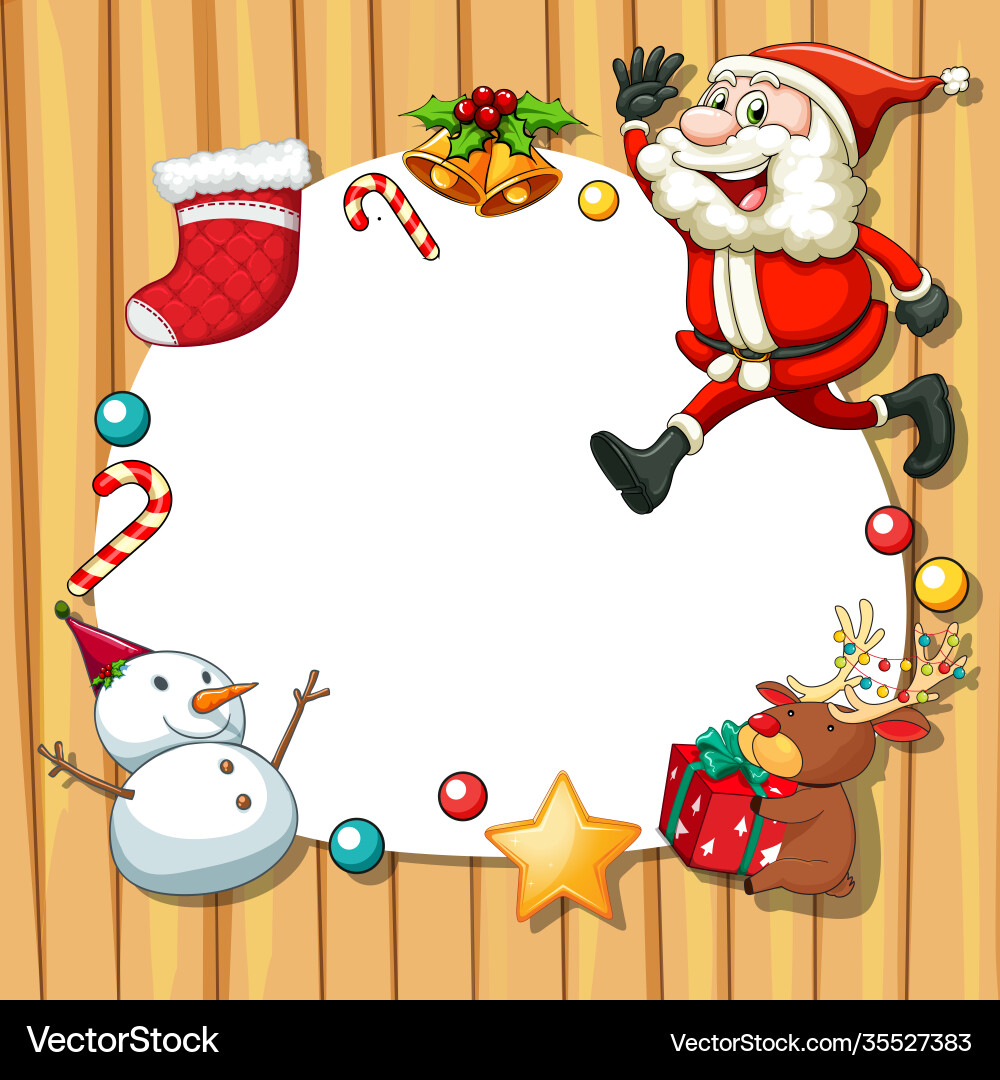 Christmas frame with objects Christmas frame with objects vector image