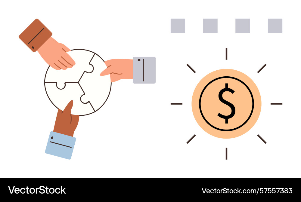Collaboration in solving problems and achieving Collaboration in solving problems and achieving vector image