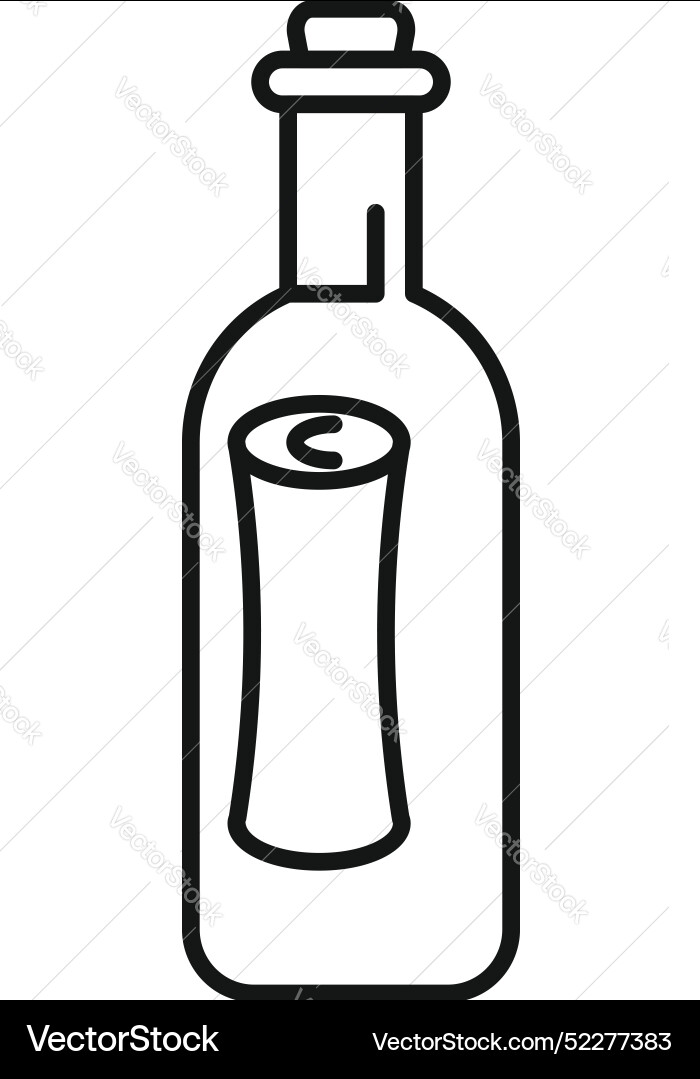 Corked bottle containing a secret message scroll Vector Image