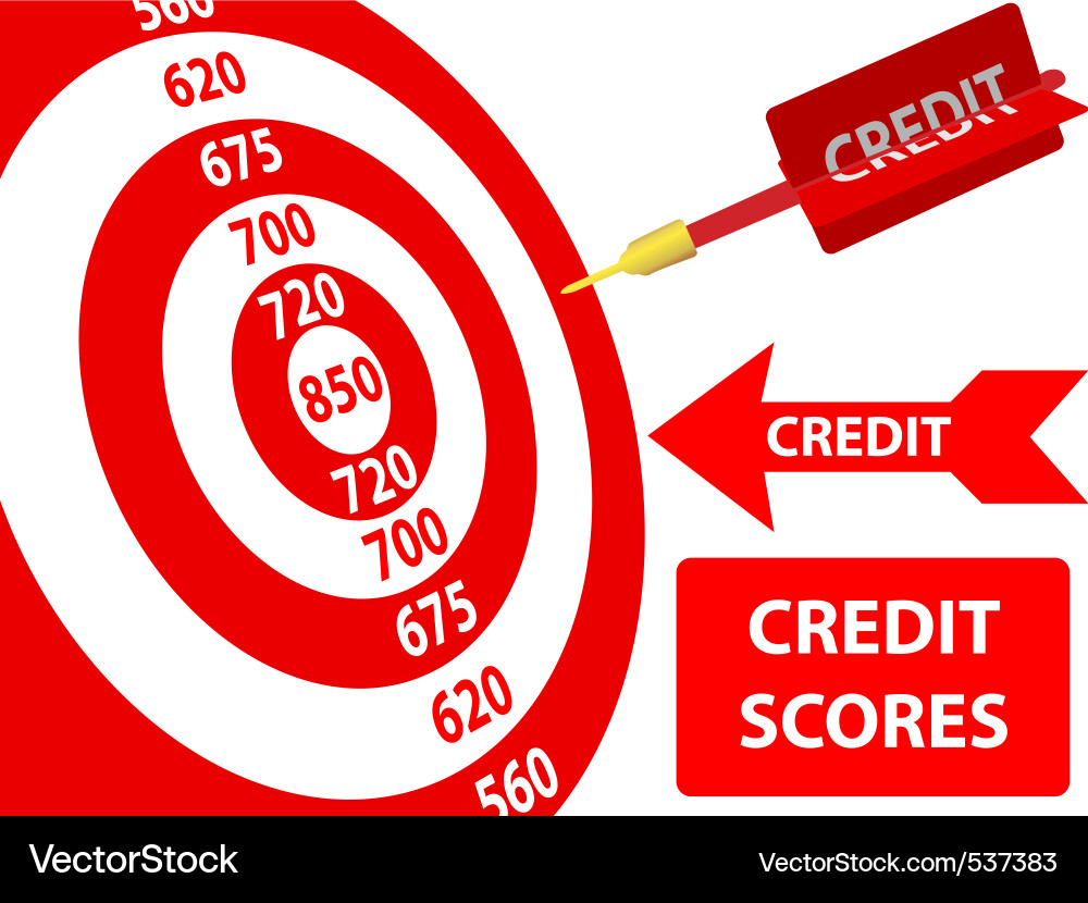 Credit Score Target Dart Vector Image