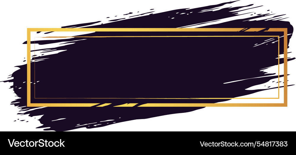 Golden rectangular frame with double contour over Golden rectangular frame with double contour over vector image
