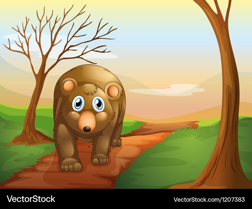 Lonely bear walking Royalty Free Vector Image - VectorStock