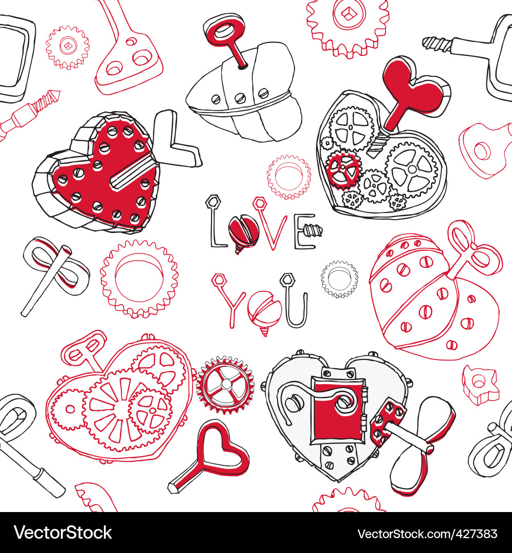 Mechanical Gears and Robots vector image