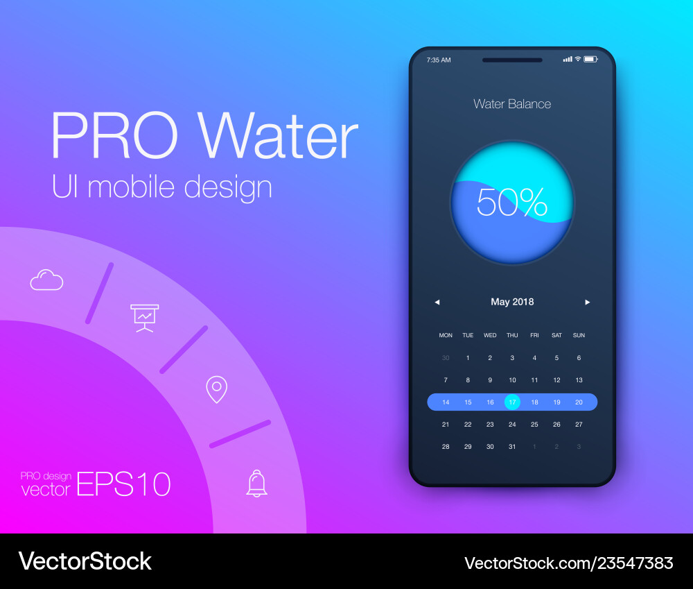Mobile Analytics Dashboard UI Vector Image