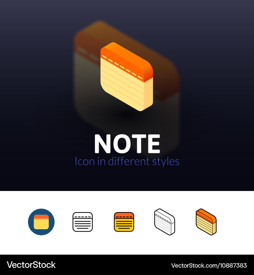 Note icon in different style vector image
